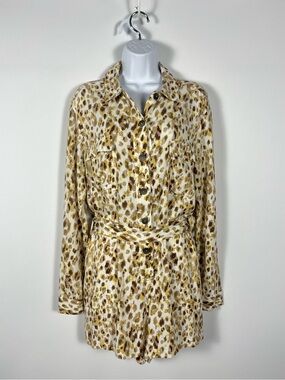 WILLOW Tessa Utility Romper in Animal Print With Belt Size Medium